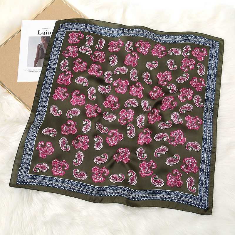 70 cm square silk scarf with high-quality printed pattern. Spring/autumn women's new style professional neck scarf. Satin fabric scarf.250904