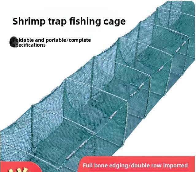Bold Frame Reinforced Shrimp Trap, Escape-Proof Thickened Fishing Net, Universal Fishing Cage for Lobsters, Eels & Crabs, High-Efficiency Fishing Gear