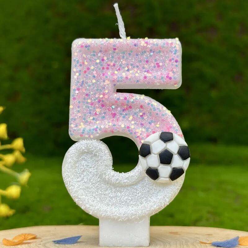 Sports Football Digital Party Decoration Handmade Birthday Candle S260204