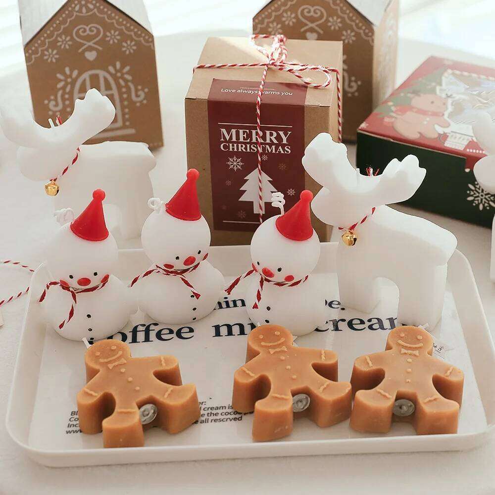 1PC Gingerbread Man Christmas Scented Candle Aromatherapy Creative Festive Atmosphere Decoration Small Ornaments S260204