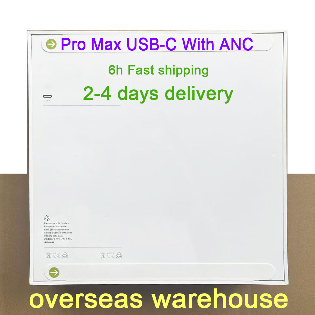 USA Stock Headband A Pods Max 2 pod pro 3 With ANC earbuds Pro 2 ANC USB C earphones wireless Bluetooth Headset USB-C charging port For Xiaomi iPhone Headphones pro max