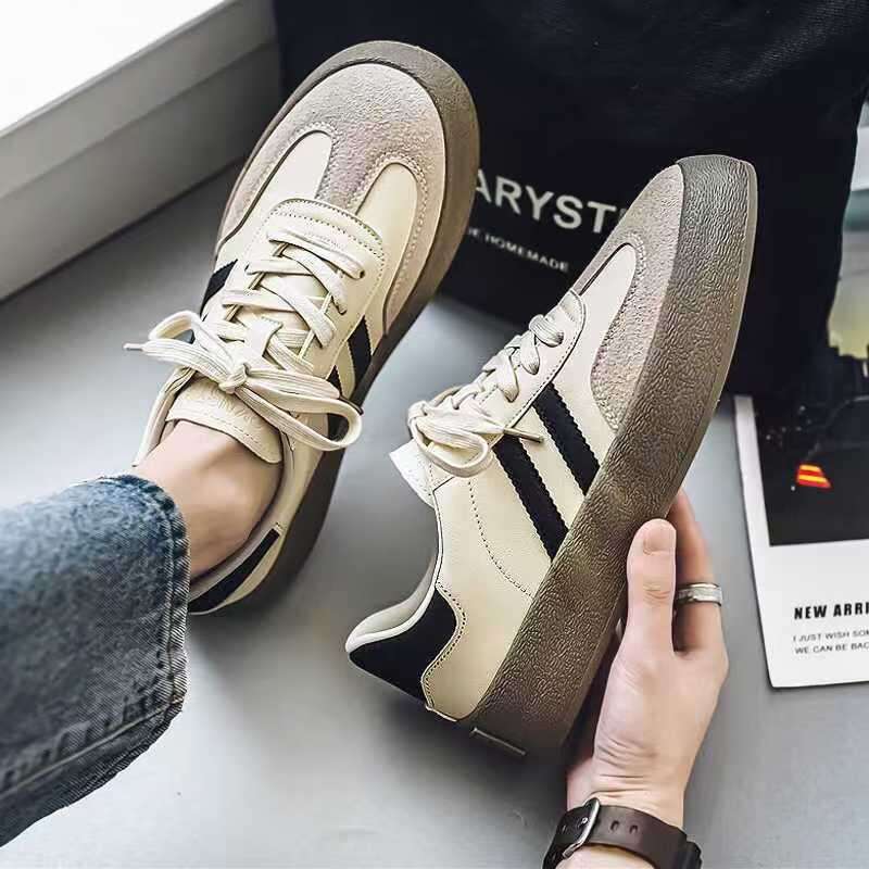 designer Shoes New Niche Design Hong Kong Style Fashion Retro Casual Men's Sneakers Low-top Leather Surface