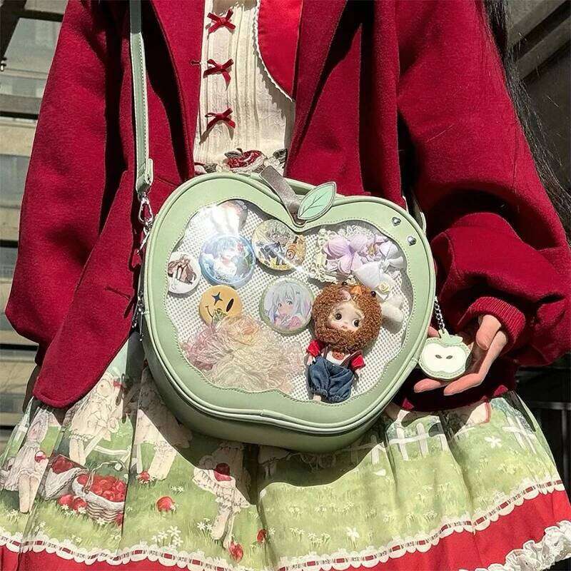 Sweet Girls Backpack New Cute Apple Shape Itabag Niche Design Handheld Crossbody Fashion Hot Sale Transparent Doll Leisure Bags Z260204