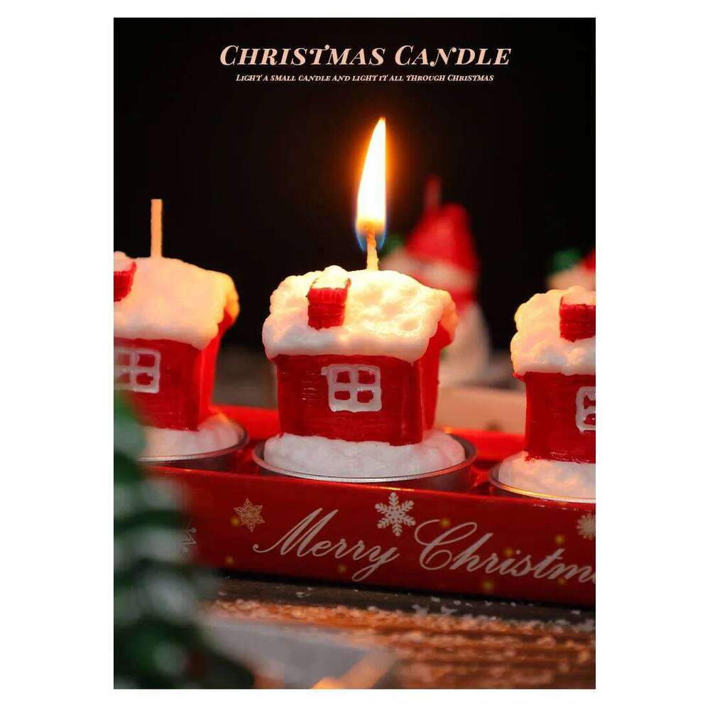 3pcs Christmas Candles Atmosphere Valentine's Day Santa Claus Snowman Xmas Tree Pine Cones Craft Gifts Party Table Decorations S260204