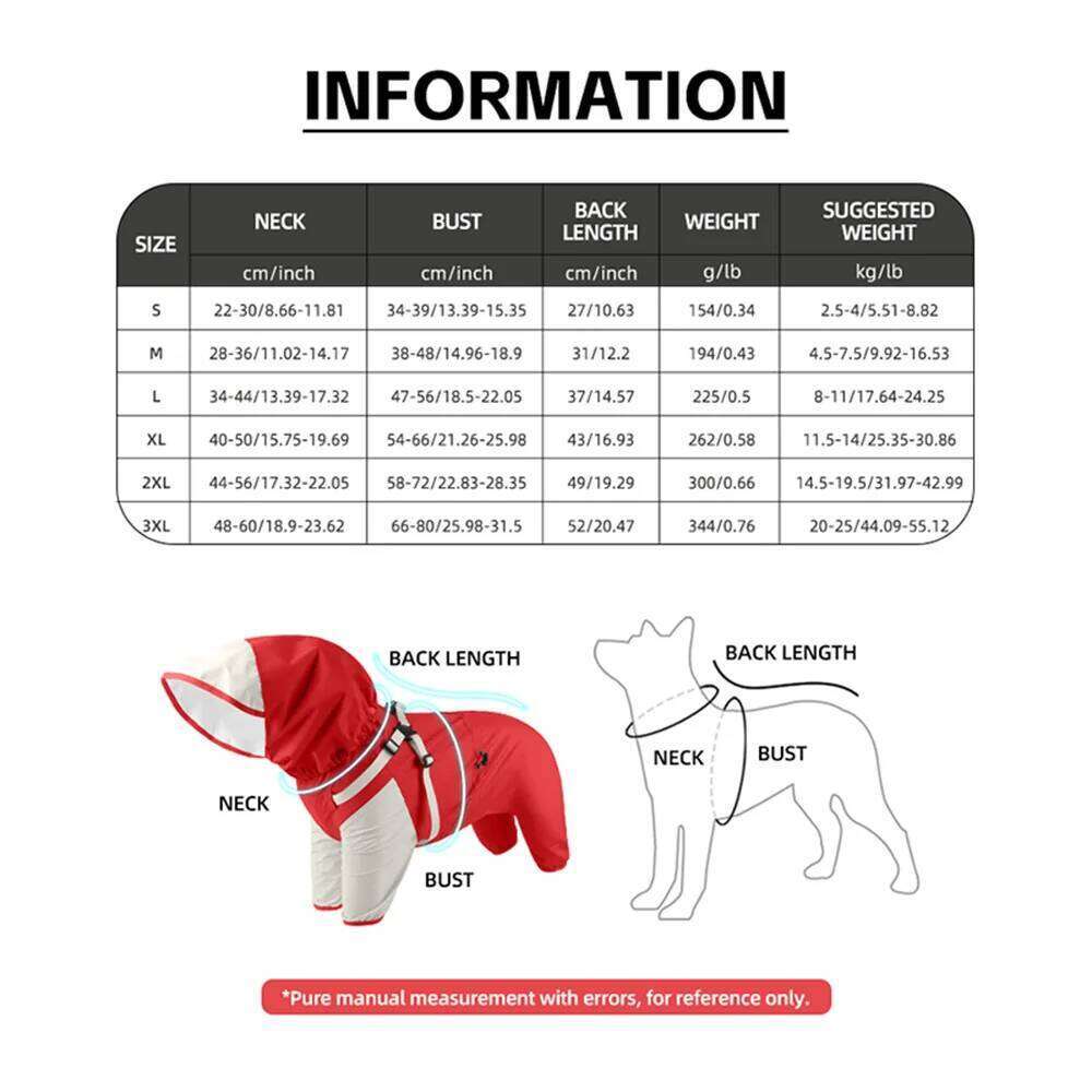 Famous brand BOFFPETS Reflective Dog Raincoat Waterproof Pet Coat Hoodies Jumpsuit For Small Medium Large Dogs French Bulldog Corgi S XL pupakaIK