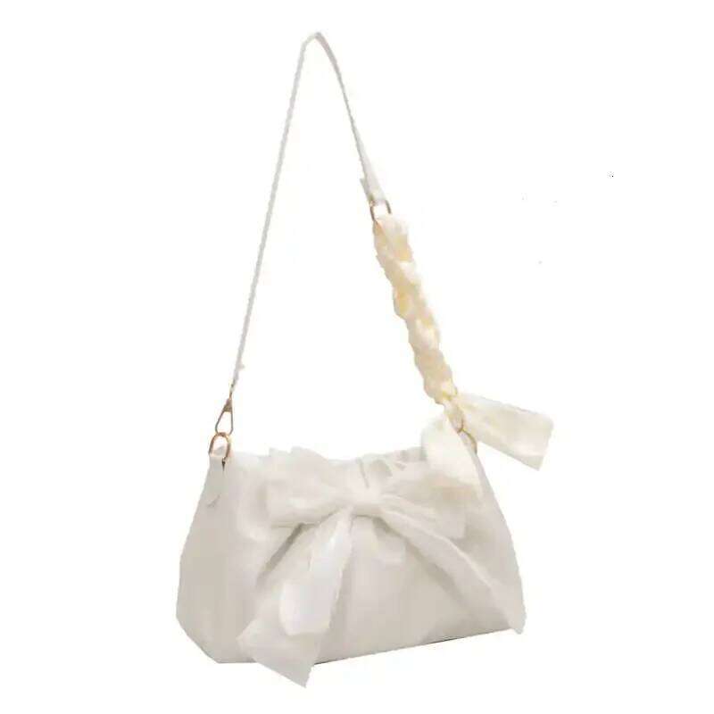 Women's Armpit Pack Butterfly Knot Decoration Single Shoulder Bags Niche Versatile Handheld Solid Small Square Bag C260204