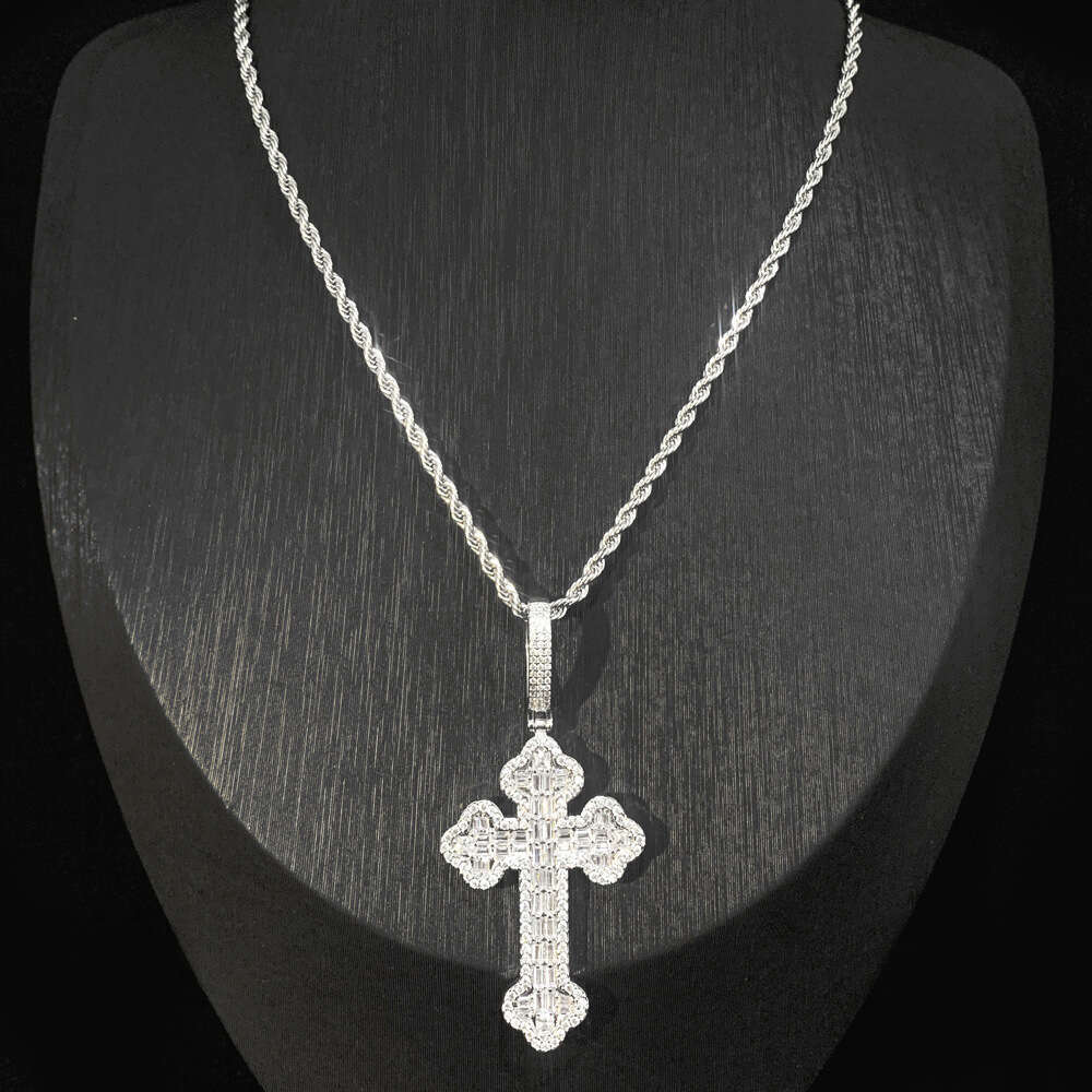 New Style Cloud Cross Inlaid Diamond European and American HipHop Tennis Chain Trendy Pendant Necklace