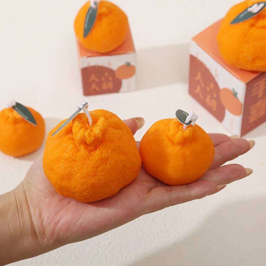 Internet celebrity Ugly Orange Aromatherapy Candle Soy Wax Creative Gift Shooting Props Scene Decoration Ornament S260204