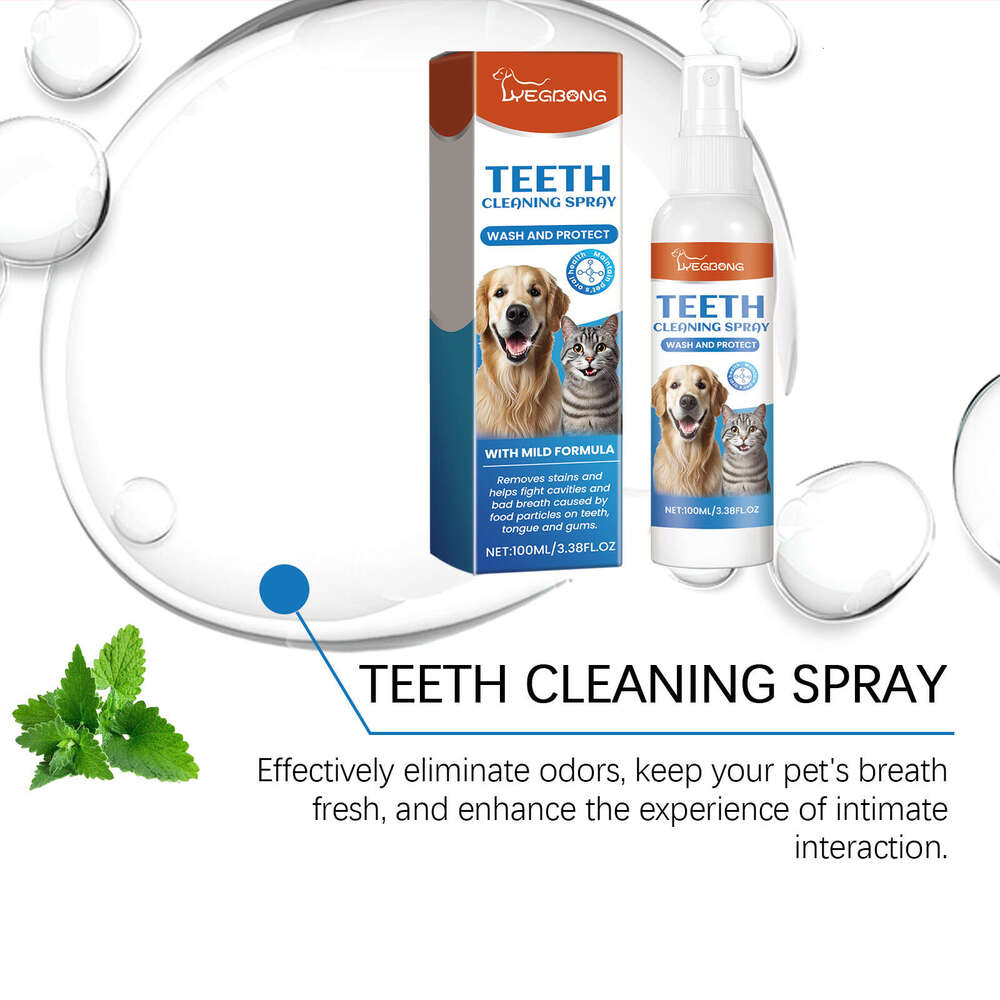 Yegbong Pet Breath Spray Cleaning Teeth Tartar Odor Long-lasting Fresh Care S260203