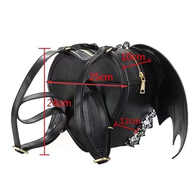 JIEROTYX Gothic Bat Wing Women Backpack Bag Black Punk Stylish School Bags for Girl Angel Wings Cute Little Devil Package Z260204
