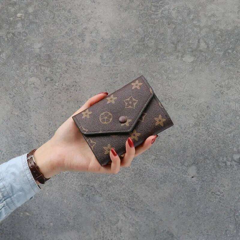 Vintage women's small purse, short style, bean-shaped card portable and versatile, mini wallet, leather case, Y2K style H260204