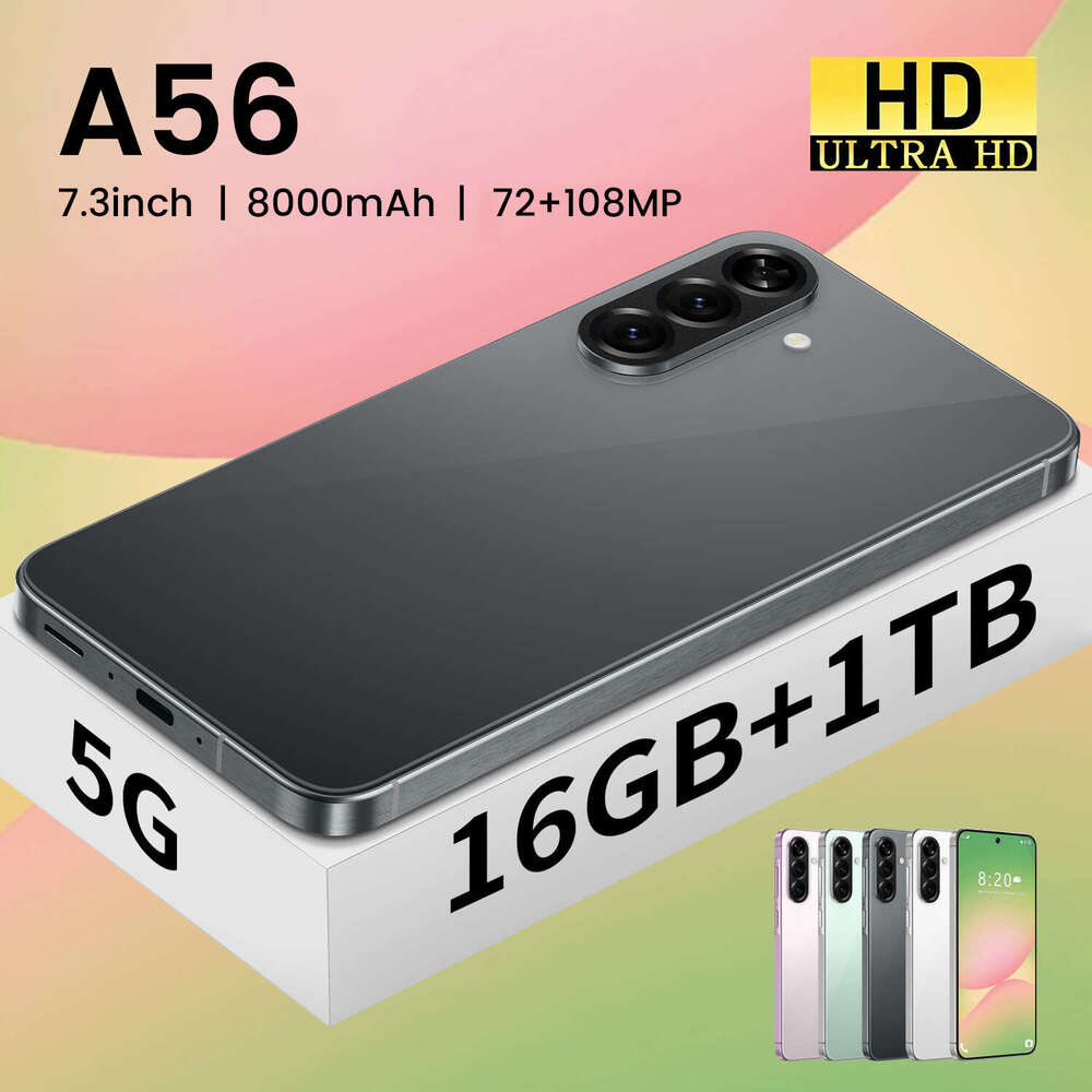 Famous brand cross-border new product A56 Android smartphone 7.3-inch large screen 16+1T phone source factory CKS