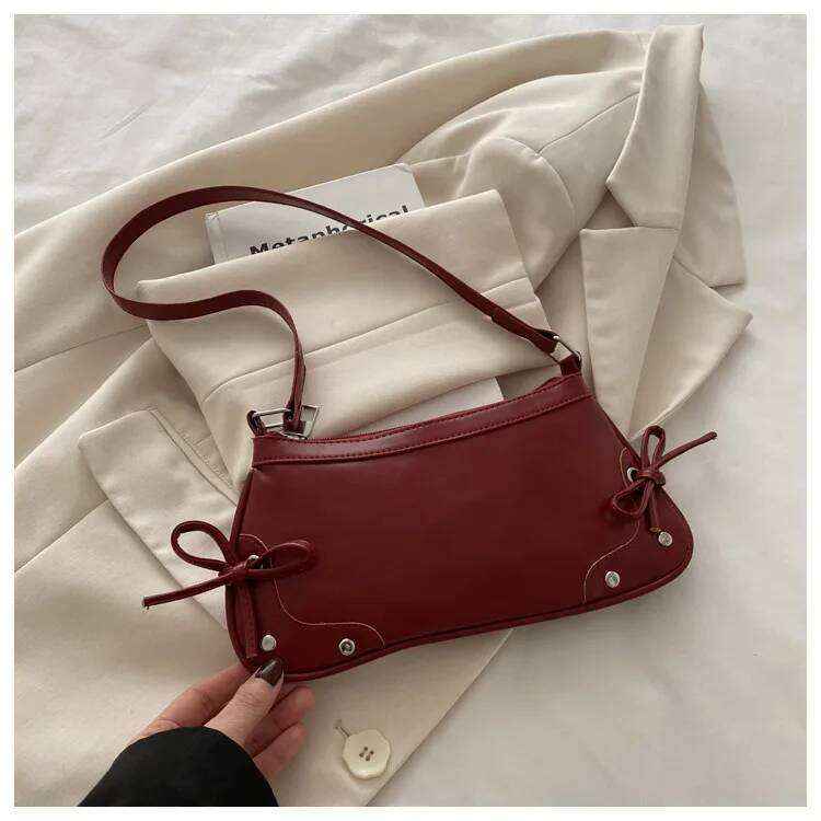 New Armpit Trendy for Women Sweet Double Bow Handbag Ladies Retro Fashion Female Leopard Print Shoulder Bag C260204