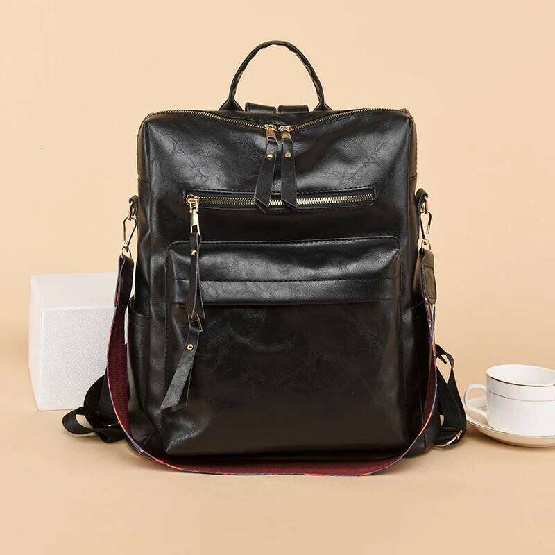 2023 New Women High Quality Leather Backpack Multifunction Shoulder School Bags for Teenager Girls Bagpack Mochila Z260204