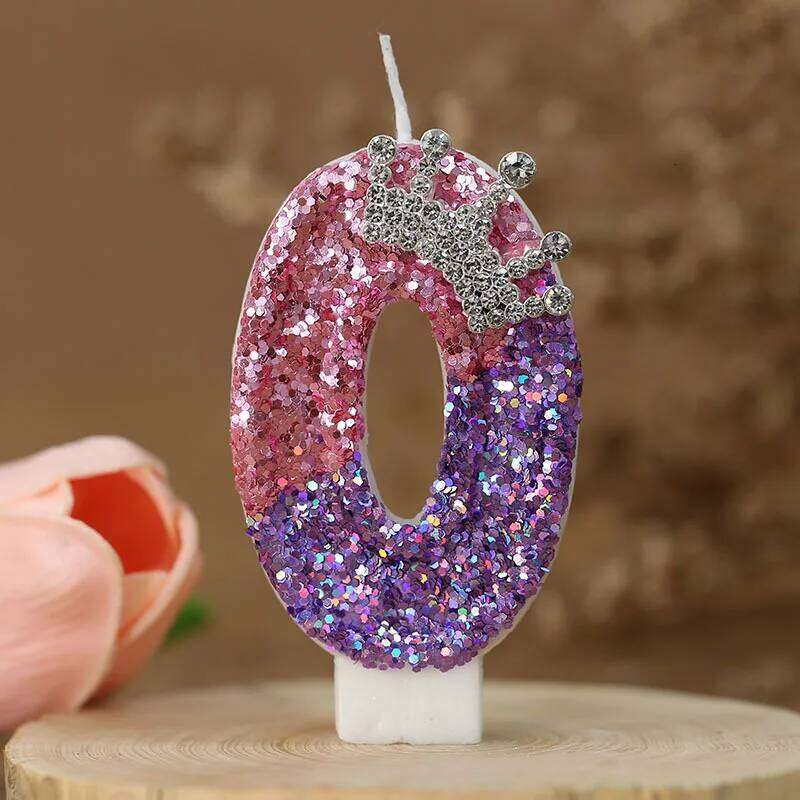 2nd Cake Topper Colour Changing Creative Number 2 Candle Princess Crown Girl 1st Happy Birthday Party Decoration S260204