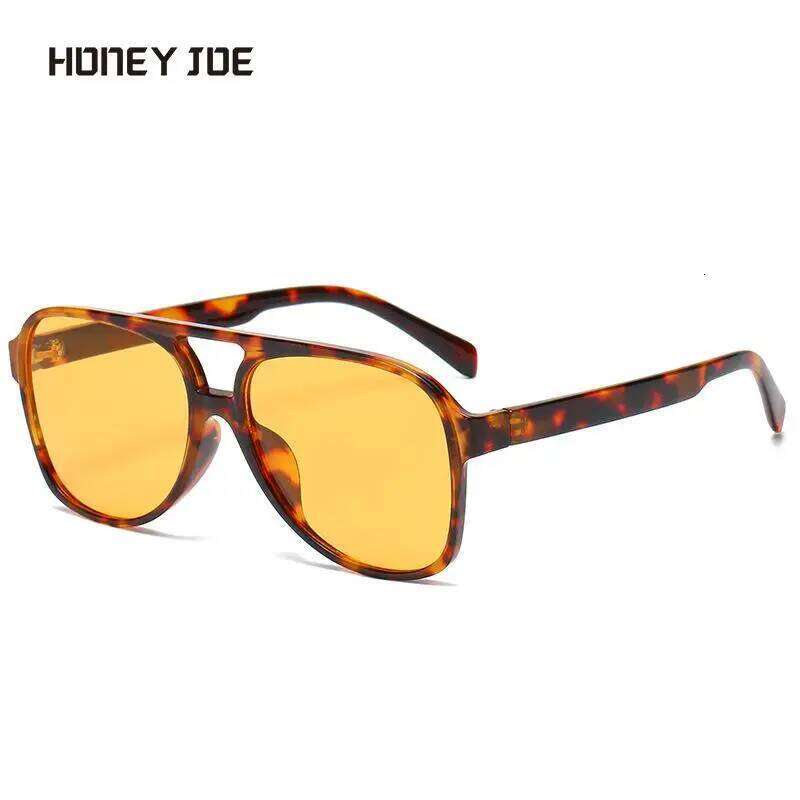 Retro Oval Aviation Sunglasses Men Women Pilot Sun Glasses Black Blue Leopard Yellow Outdoor Beach Trip Eyewear Shades UV400 C260204