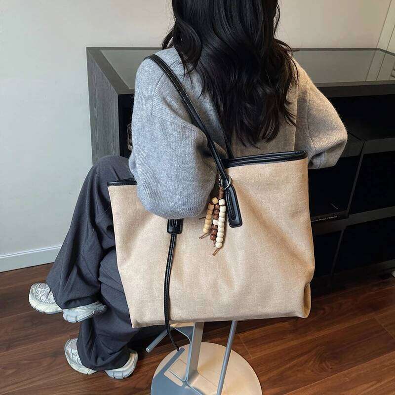 Autumn & Winter Tote Bags for Women Soft Comfortable Faux Suede Ladies Handbag Designer Shoulder Bag Elegant Women's Work Purse C260204