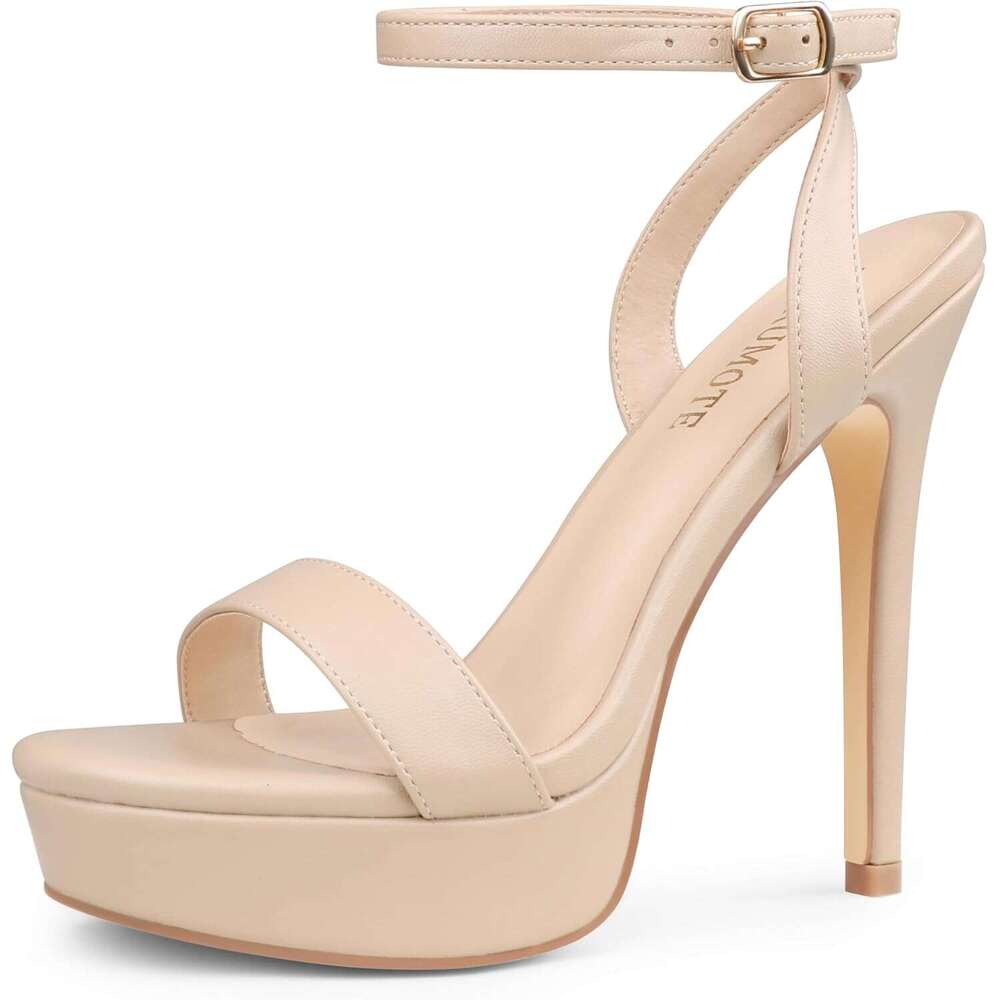 Women Open Toe Heeled Sandals Ankle Strap Sexy High Heels For Dressy Wedding Pumps Shoes