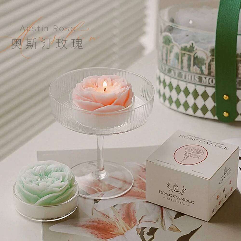 Ins Romantic Austin Rose Candle Scented Soy Wax Candles Valentine's Day Wedding Birthday Party Home Decor Photo Props S260204