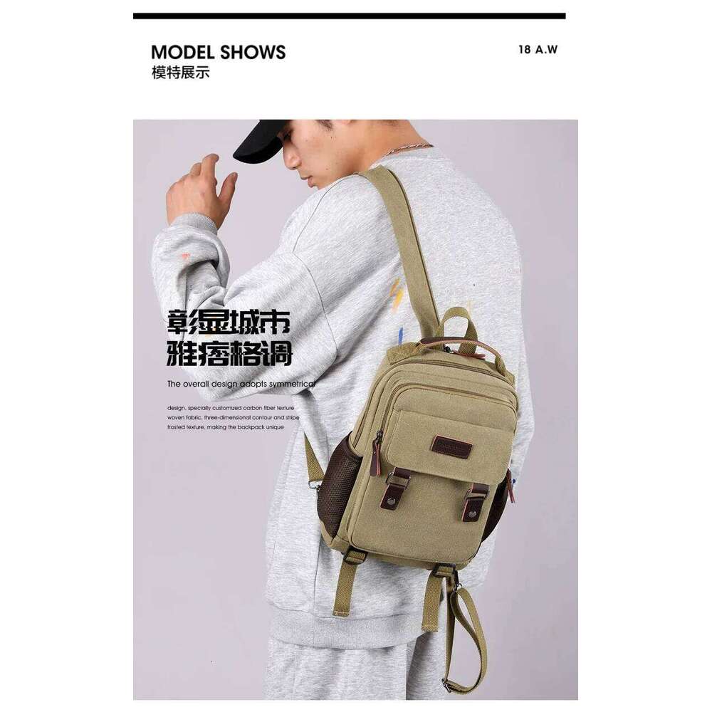 2024 New Canvas Chest Bag Men Women Multifunctional Shoulder Backpack mochilas para mujer sac a dos garcon college bolsos Z260204