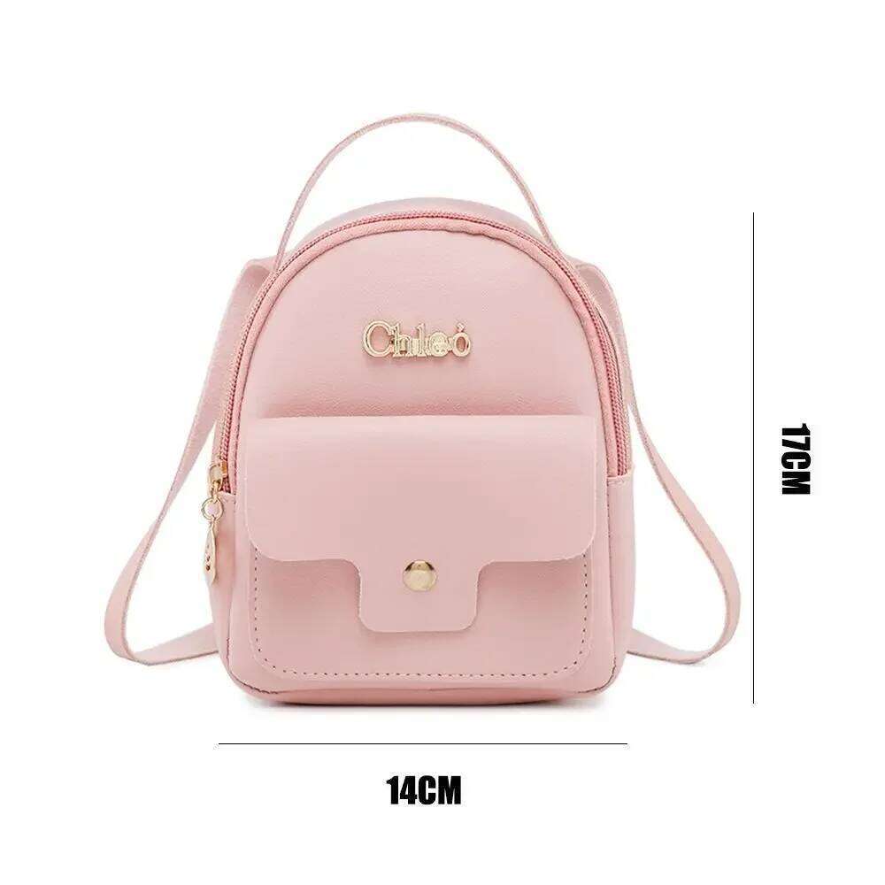 Fashion Women PU Leather Small Girl Handbag Leisure Shoulder Bag Mini School Backpack Travel Phone Packs Z260204