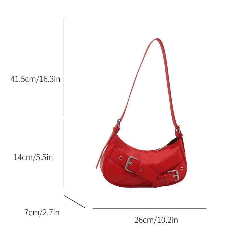 2025 Y2K VintagePULeather WomenShoulderBag Small Crossbody for Women Fashion Ladies Underarm Bag Clutch Purse Female Handbag C260204