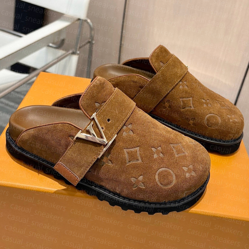 Designer Clog Sandal Suede Mules Flat Comfort Clogs Cork Slides Platform Slipper High-quality House Summer Men Women Size 35-45