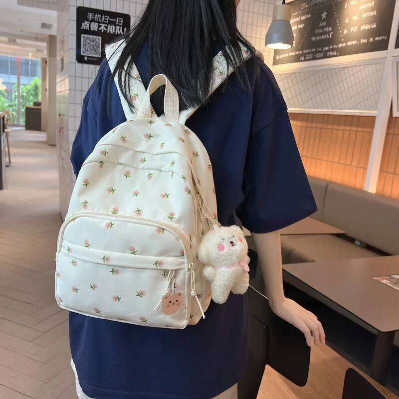 Personalized Name Fragmented Flower Campus Style Women's Small Fresh Rui Camp Travel Bag Large Capacity Backpack Z260202