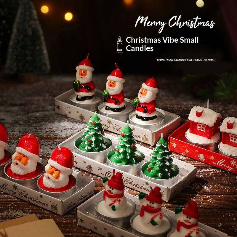 3PCS/Box Smoke-Free Long-Lasting Burn | Household Decorative Candles for Xmas New Year Gatherings Dinner Ambiance Decor S260204