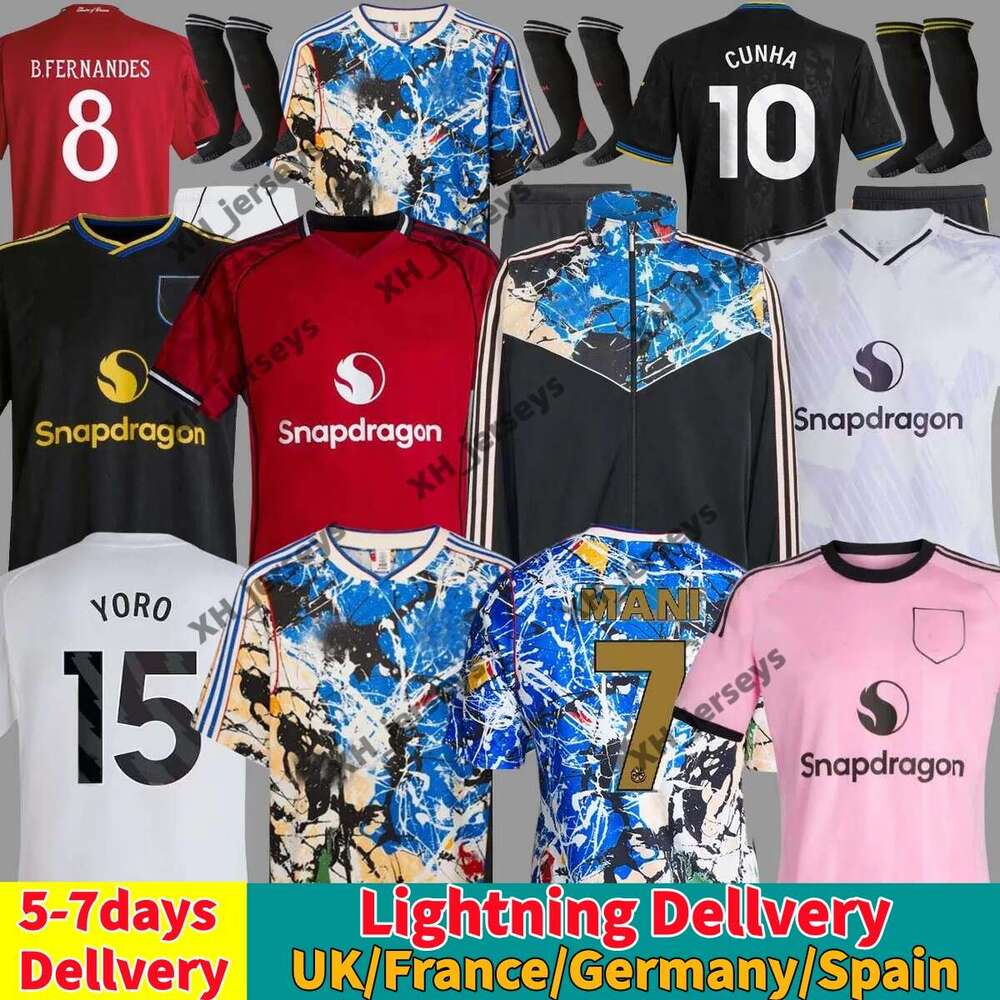 25 26 27 Manchest er United Soccer Jers GARNACHO HOJLUN MARTINEZ CASEMIRO UTD B. FERNANDES Football Shirt men Kit kids 2026 MAINOO ZIRKZEE Pre match icon