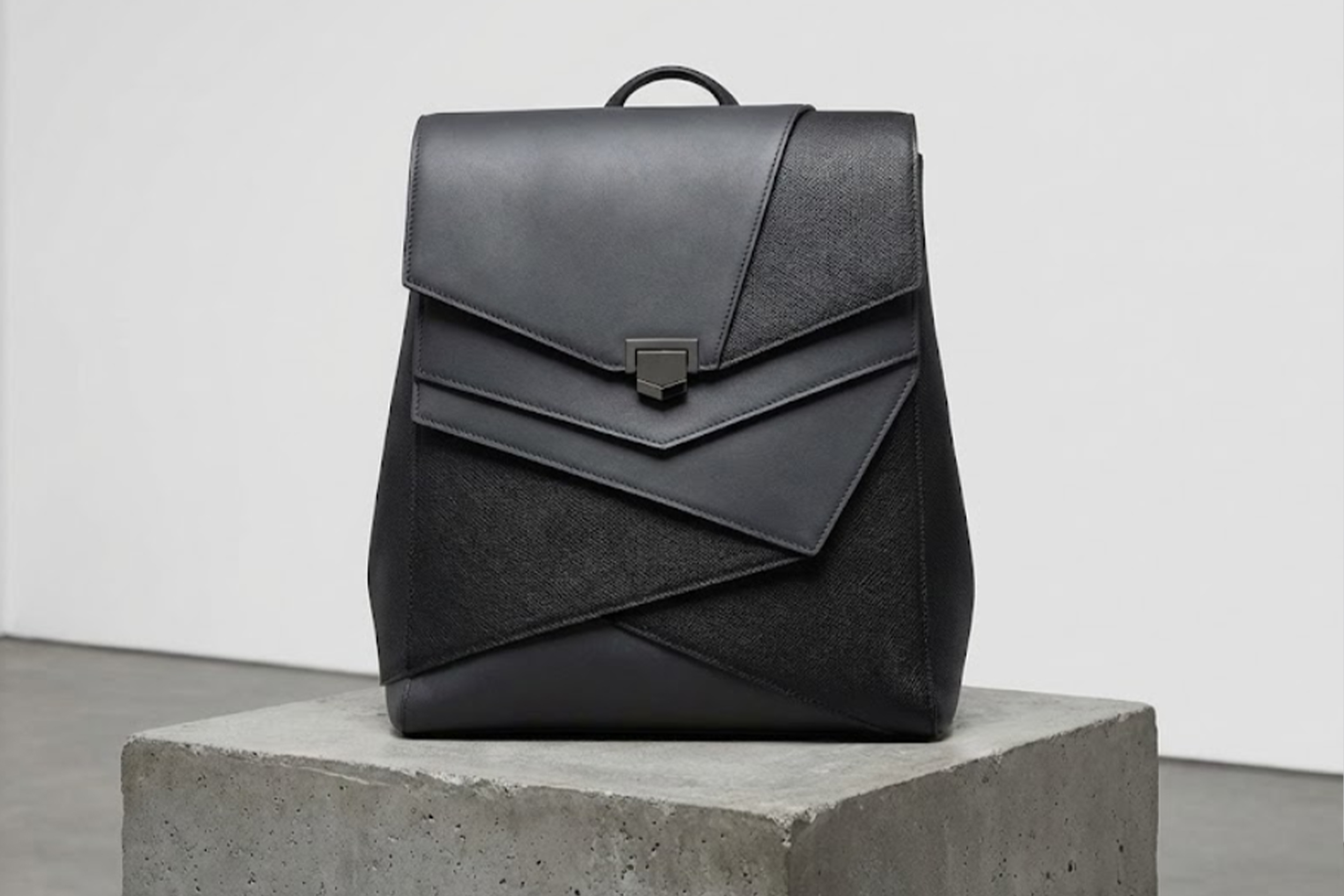 Strata Tectonic Layered Backpack | Leather Architectural Backpack | Deconstructivist Design School Bag