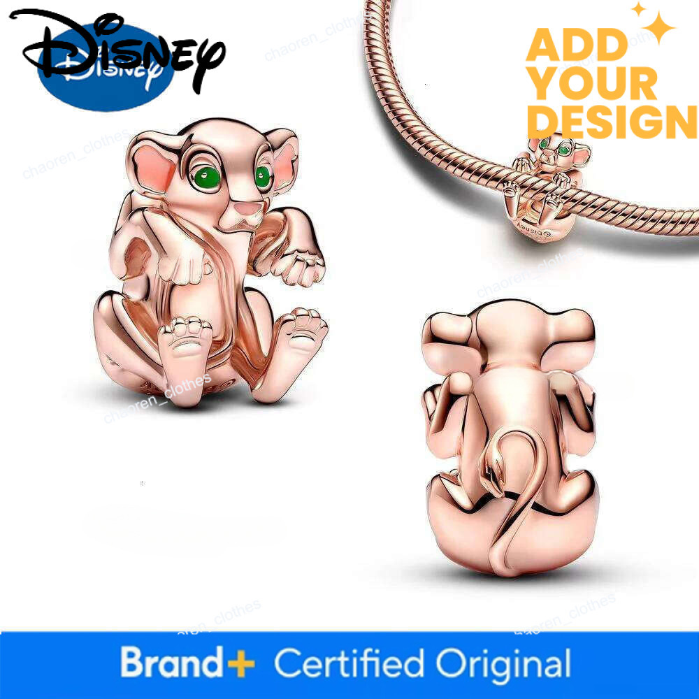 Disney MINISO Designer Jewelry The Lion King Simba Wolf Mouse Fat&Thin Charm 925 Silver Hear ME! Ring Fit Original Bracelets Bangle DIY luxury Jewelry