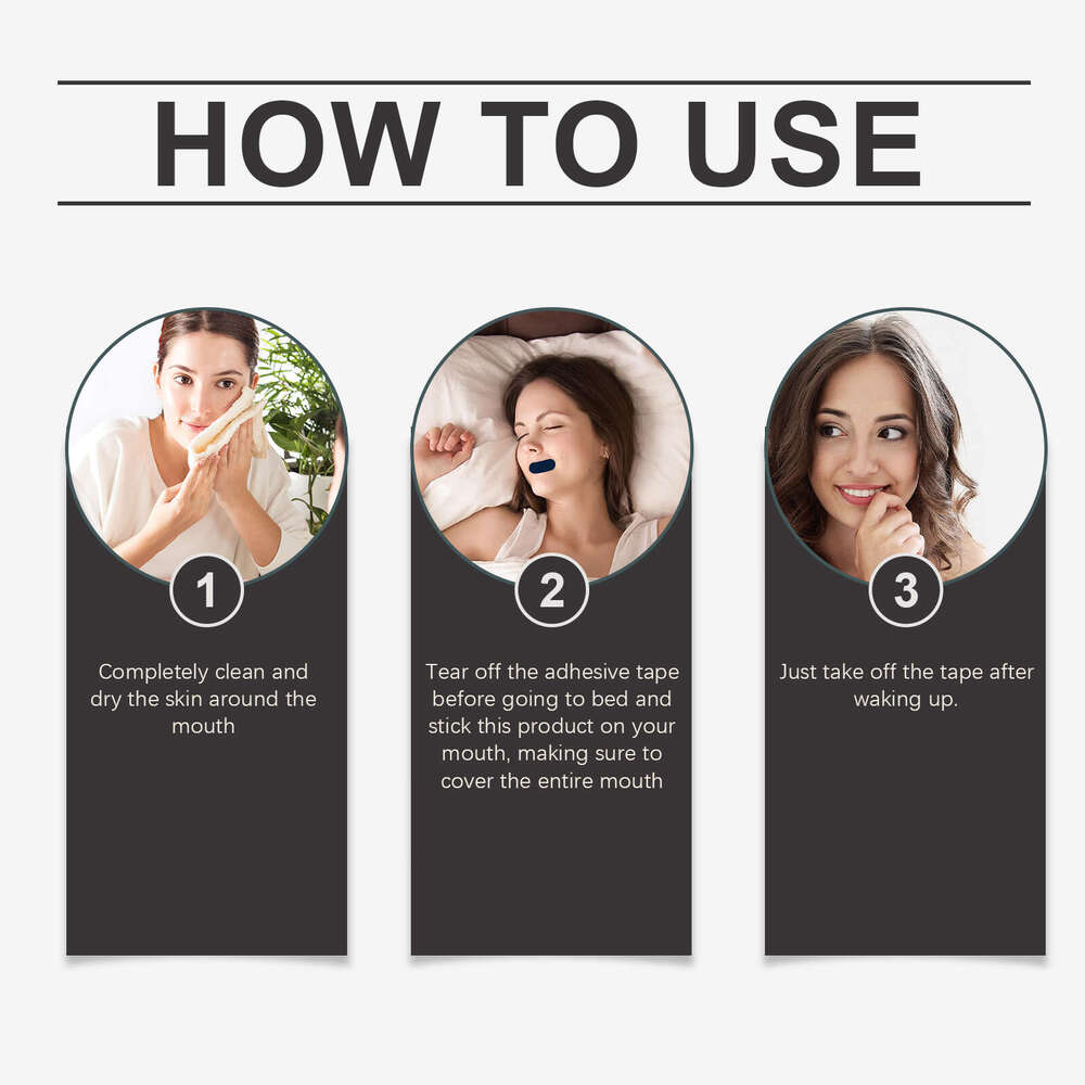 Houkea Quiet Comfortable Sleep Correction Mouth Tape Anti-Snoring Seal Patch S260203