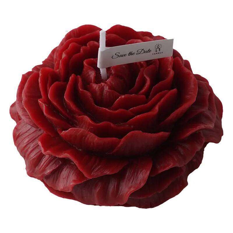 Low temperature peony rose heart candle S260204