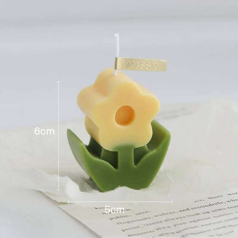 INS Scented Wax Candle Korean Home Decoration Flower Ornament Fragrance Handmade Floret Candles Candlestick Decorations S260204