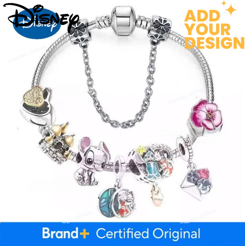 Disney Lilo&Stitch Cartoon Stitch Snake Bone Bracelet Designer DIY 3MM Pendant Couple Girls Fashion Accessories luxury Birthday Gift H260108