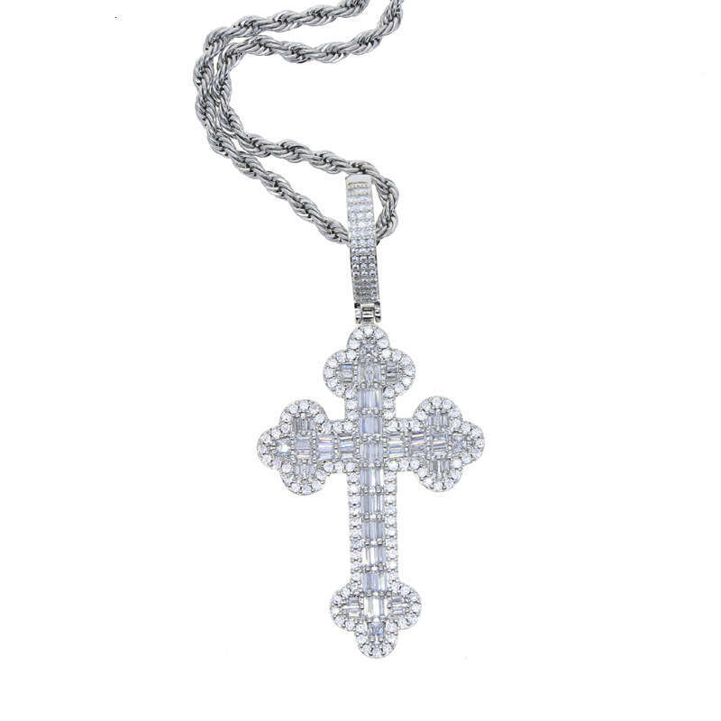 New Style Cloud Cross Inlaid Diamond European and American HipHop Tennis Chain Trendy Pendant Necklace