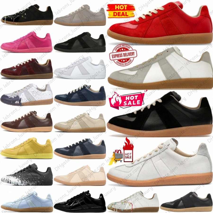 Designer German Army Trainer Low Womens Mens Casual Shoes Black White Gats Painter Dark Brown Grey Replicas Gum Pale Blue Yellow Red Coffee Beige Nud 22MG#