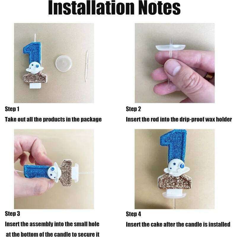 Blue Planet 0-9 free combination digital candles, candles are perfect for high-end baking cake decoration at birthday p S260204 5fe