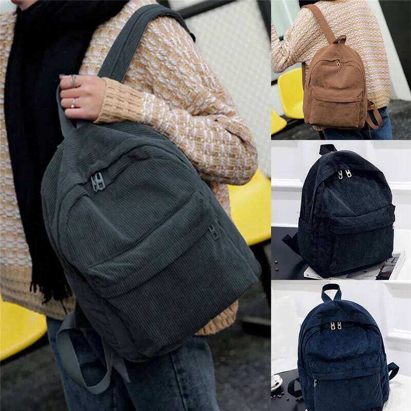 Style Soft Fabric Female Corduroy Design School For Teenage Girls Striped Backpack Women Velvet Screen Z260202