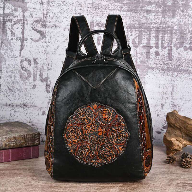 MOTAORA 2025 New Women's Backpack For Women Leather Bag Vintage Embossed Feminina Backpacks Ladies Travel Bags Handmade 9 Colors Z260202