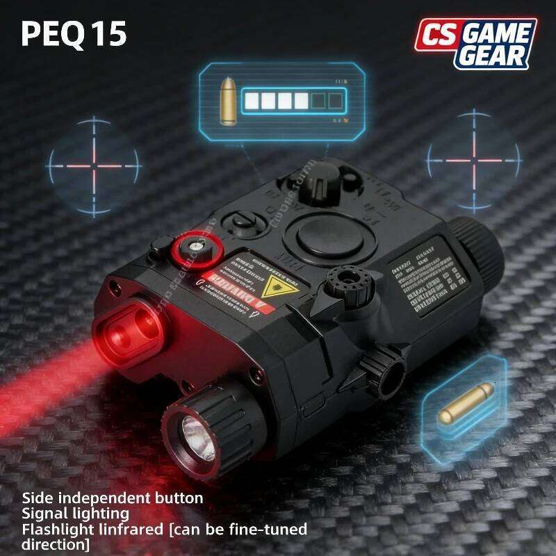 PEQ15 Multi-Functional Laser Box Flashlight: Fits 20mm Rail, for Toy Airsoft Guns, Hunting, CS & game,indicator 26Li0204