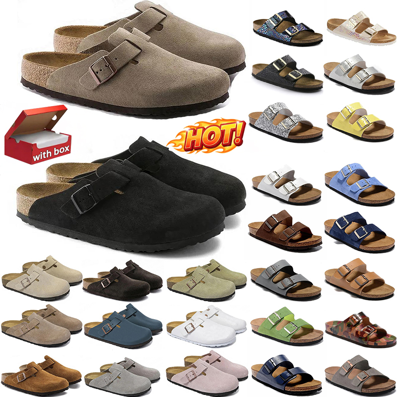 Free shipping Designer slippers Clogs Men Women Slides soft suede leather taupe black grey mens fashion outdoor beach indoor sandals With Box