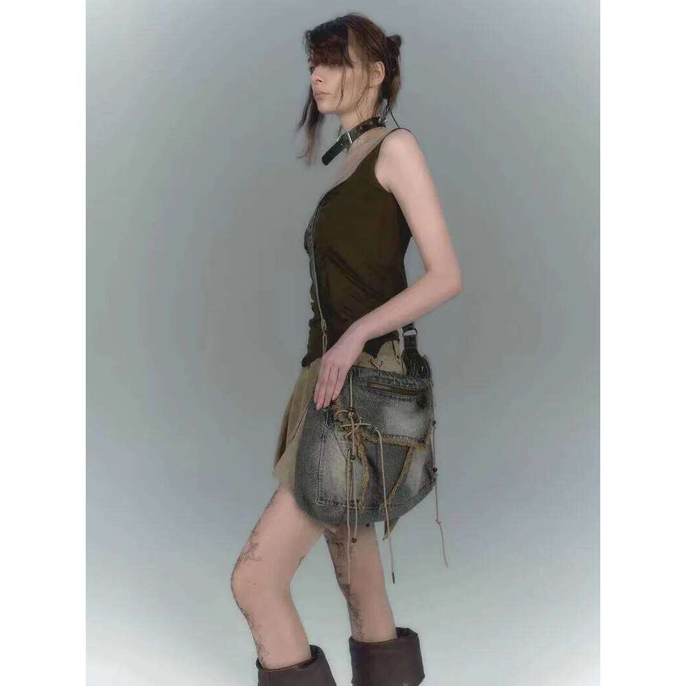 Washed Denim Jeans Casual Totes for Women Shoulder Bags Soft Student Large Capacity Vintage Shopping Bag Female Handbags C260204