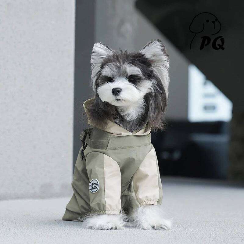 Famous brand New Pet Raincoat Can Be Towed Waterproof Outdoor Mountain Four Feet Chest Back All inclusive Small Dog Hat Fashion Clothing pupakaIK