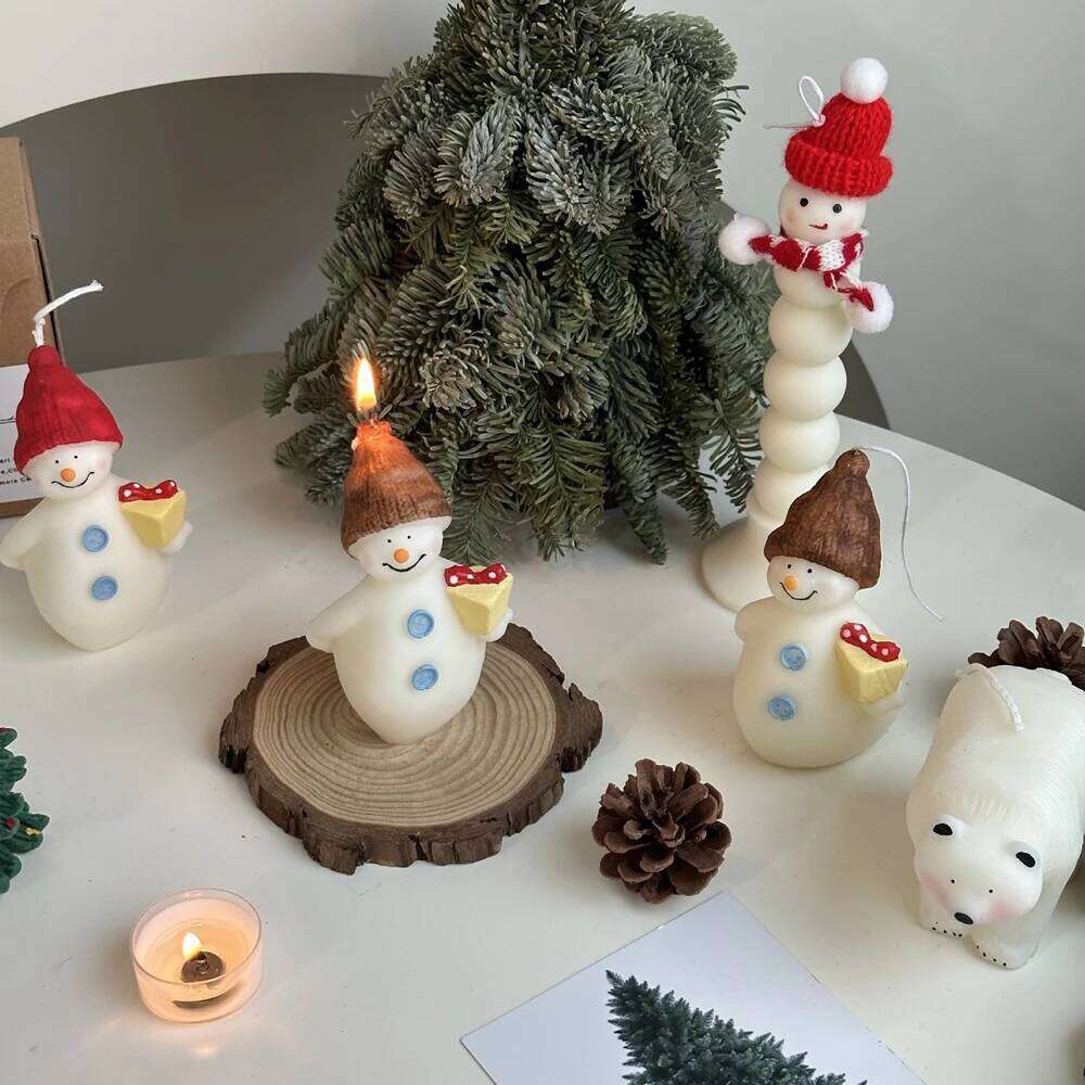 Christmas Home Decorative Guest Gift Set Souvenir Snowman Candles for Xmas Holiday S260204