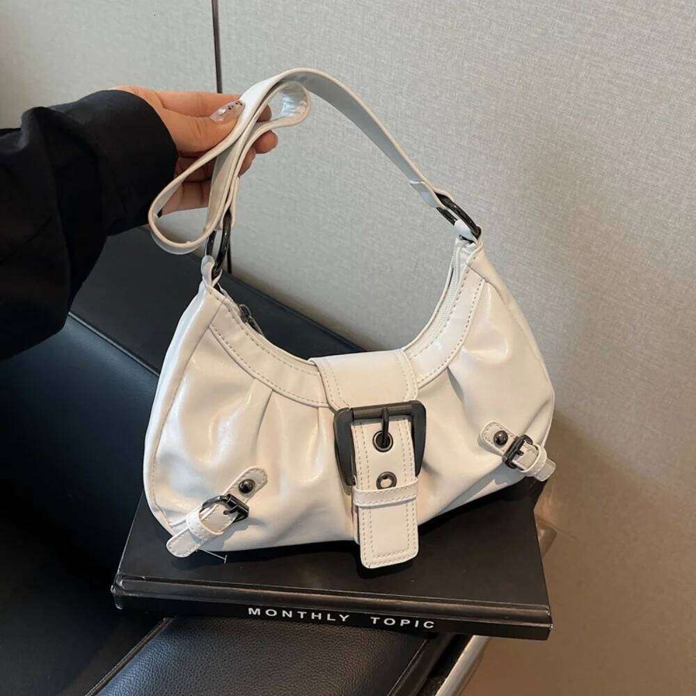 Y2K Retro Pleated Hobo Shoulder Women Hot Selling Maillard Style Underarm Bag Clutch Handbags for Travel Work Shopping C2602044