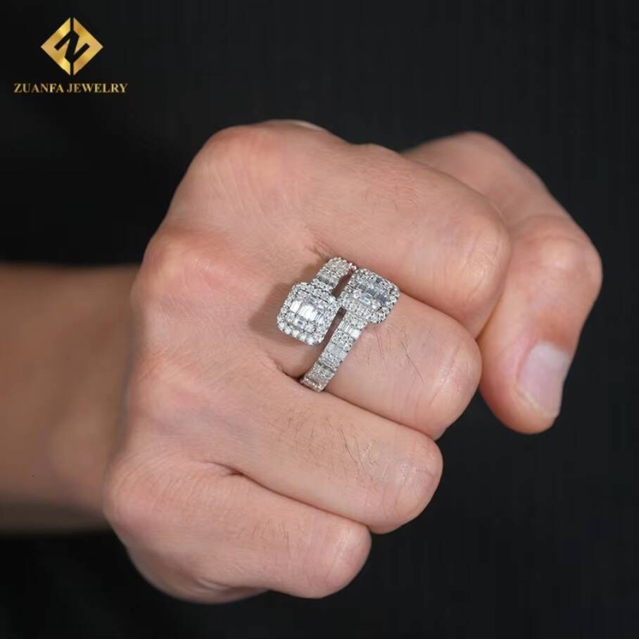 Wholesale Eternity Ring Moissanite Luxury Jewelry Women Men Pass Diamond Tester Iced Out Jewelry Hip Hop Style