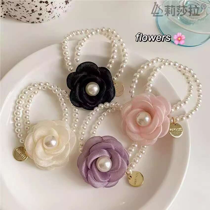 Camellia Ring Bracelet Summer Fresh Pearl Floral Hairband Stylish Multifunctional Bracelet