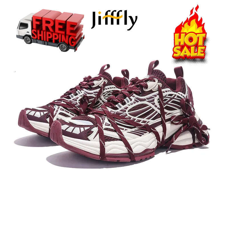 JIFFFLY Unisex Versatile Sports Sneakers 2026 Summer New Burgundy Thick-Sole Lace-Up Couple Dad Shoes, Free Shipping